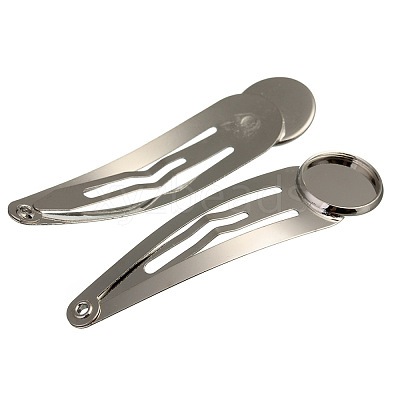 Hair Accessories Iron Snap Hair Clip Findings OHAR-PW0001-070A-P-1