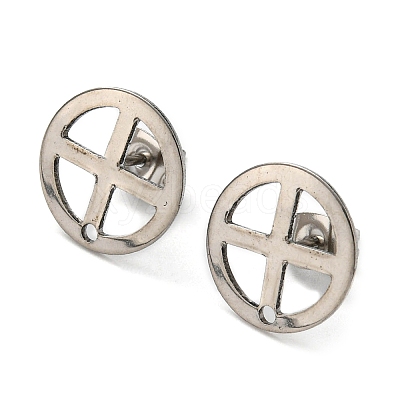 Non-Tarnish 201 Stainless Steel Stud Earring Findings STAS-D045-20P-1