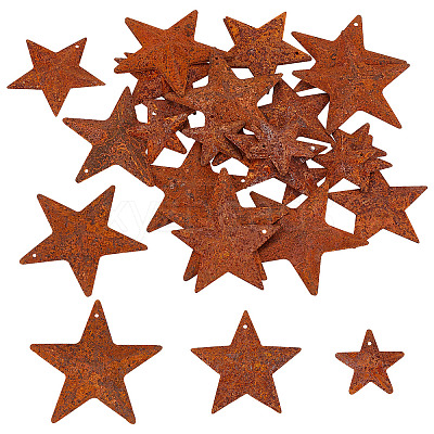 30Pcs 3 Style Rust Iron Pendants IFIN-GF0001-28-1