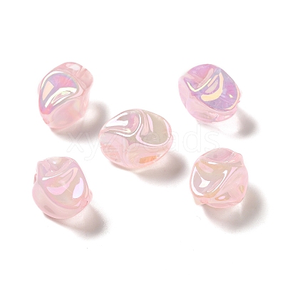 UV Plating Rainbow Iridescent Acrylic Beads PACR-M002-07C-1