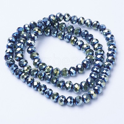 Electroplate Transparent Glass Beads Strands EGLA-A034-T8mm-UA09-1