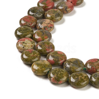 Natural Unakite Beads Strands G-M403-C14-1