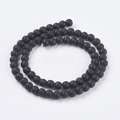 Black Stone Beads Strands G-G508-7-1