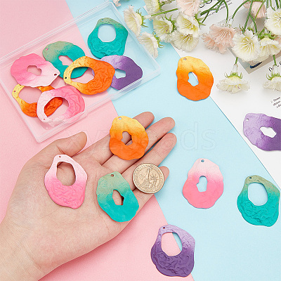 16Pcs 8 Style Spray Painted Iron Pendants IFIN-PH0001-90-1