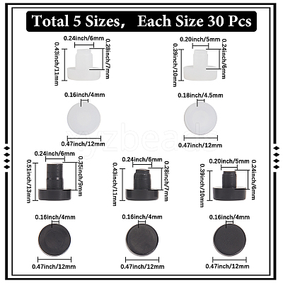150Pcs 5 Styles PVC Plastic Non-slip Furniture Pads FIND-GF0007-83-1