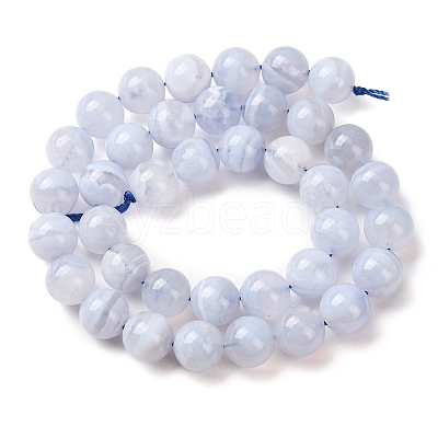 Natural Blue Lace Agate Beads Strands G-F222-30-10mm-01A-1