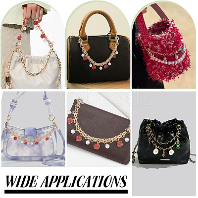 3Pcs 3 Styles Fruit Alloy Chains Bag Extender Chains AJEW-PH01583-1