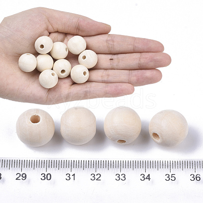 Unfinished Natural Wood Beads X-WOOD-S651-A16mm-LF-1