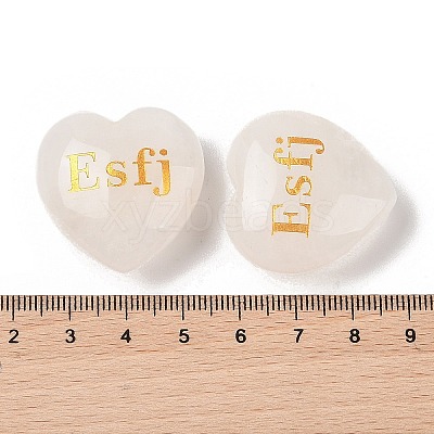 Natural Quartz Crystal Heart Engraving MBTI Figurines Statues for Home Office Desk Decorations G-K353-05P-1