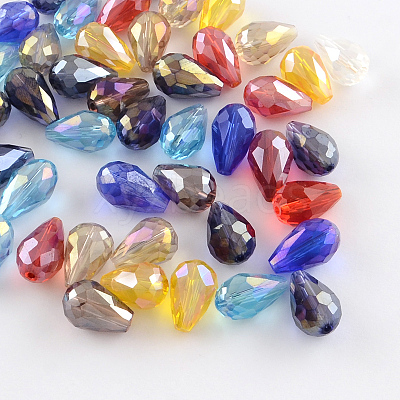 AB-Color Plated Teardrop Glass Beads EGLA-R104-10x15-1