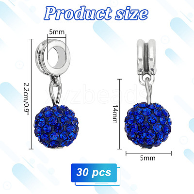 30Pcs Large Hole Alloy European Dangle Charms PALLOY-PH0022-34-1