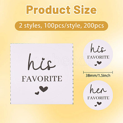 200Pcs 2 Styles Paper Self-adhesive Stickers DIY-CA0007-64-1