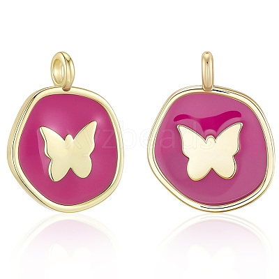 10Pcs Brass Enamel Pendants KK-BBC0020-43-1