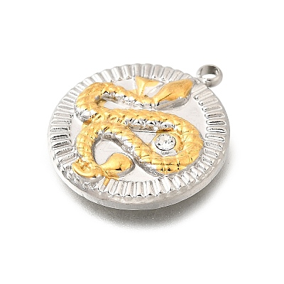 304 Stainless Steel & Rhinestone Pendants STAS-M123-02B-PG-1