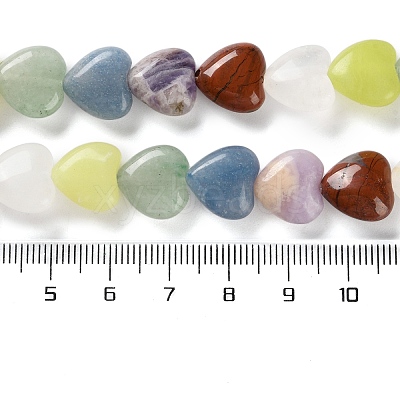 Natural Quartz Crystal & Red Jasper & Green Aventurine & Blue Aventurine & Lepidolite & Amethyst & Lemon Jade Beads Strands G-B022-39C-1