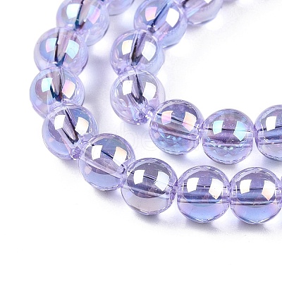 Electroplate Transparent Glass Beads Strands X-GLAA-T032-T6mm-AB01-1