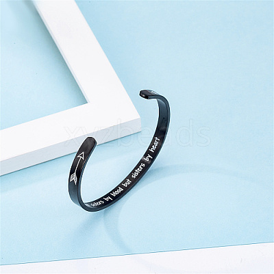 304 Stainless Steel Cuff Bangle for Women CR8784-3-1
