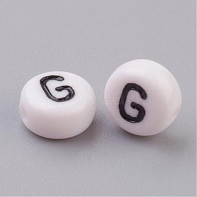 Acrylic Horizontal Hole Letter Beads X-PL37C9070-G-1