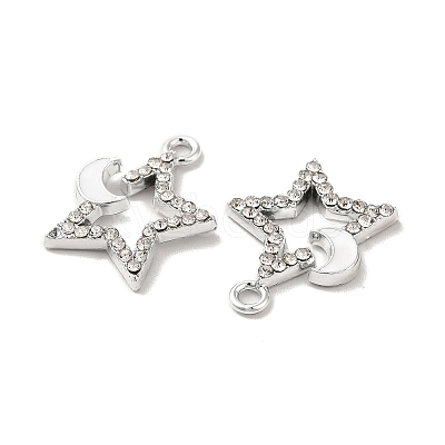 Rack Plating Alloy Rhinestone Pendants PALLOY-O106-27P-1