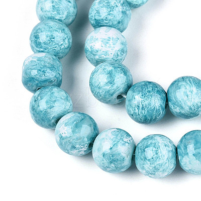 Baking Paint Glass Beads Strands DGLA-N016-8mm-08-1