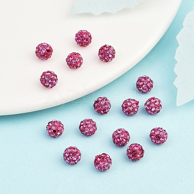 Polymer Clay Rhinestone Beads RB-H284-6MM-Half-502-1