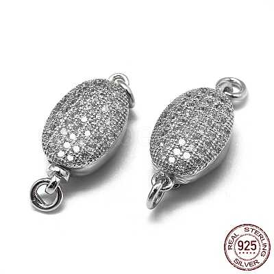 Anti-Tarnish Rhodium Plated 925 Sterling Silver Box Clasps STER-L057-011P-1