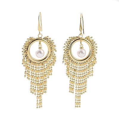Brass Dangle Earrings EJEW-F303-01G-1