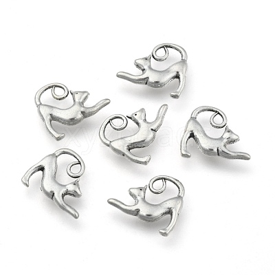 Tibetan Style Alloy Kitten Pendants TIBEP-A22092-AS-LF-1