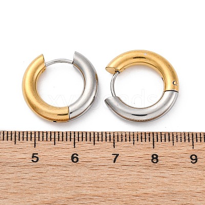 Two Tone 304 Stainless Steel Hinged Hoop Earrings for Women EJEW-A073-01B-1