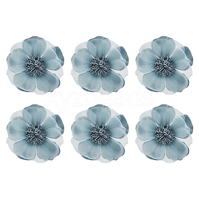 6Pcs Flower Cloth Brooches for Backpack Clothes Wedding Party JEWB-FH0002-38C-1