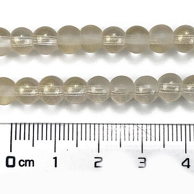 Frosted Transparent Glass Bead Strands GLAA-P065-6mm-01-1