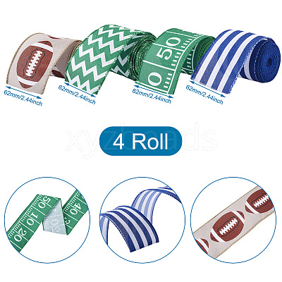 4 Rolls 4 Style Polyester Ribbons OCOR-PJ0001-004-1