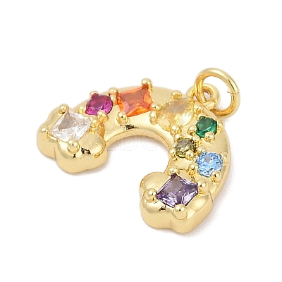 Brass Micro Pave Cubic Zirconia Pendants KK-U058-40G-1