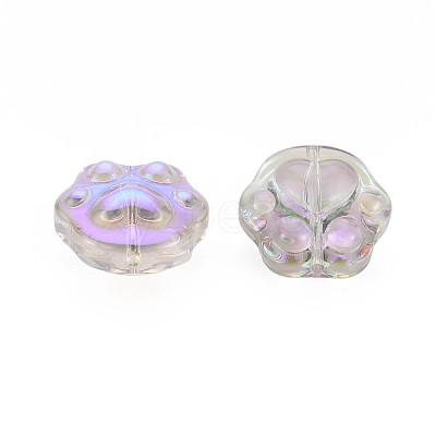 Electroplate Transparent Glass Beads X-GLAA-T022-07-B01-1
