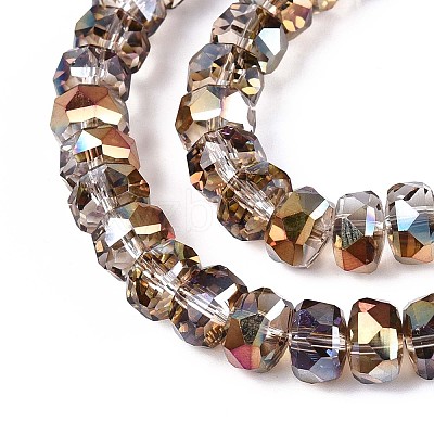 Electroplate Transparent Glass Beads Strands EGLA-N022-04A-D03-1