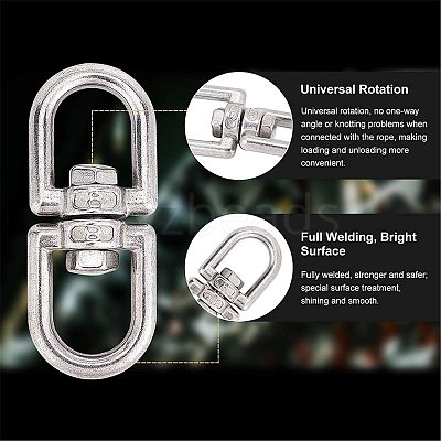 304 Stainless Steel Double Eye Swivel Clasps STAS-NB0004-28P-1