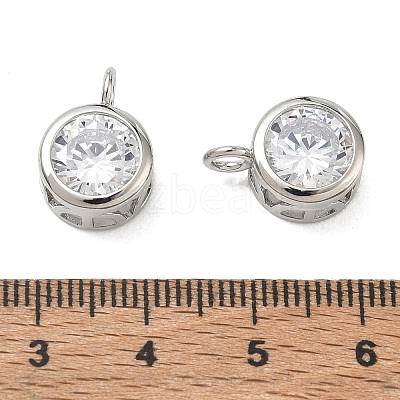 Brass Pave Clear Cubic Zirconia Pendants CU-CBA42CA-04C-P-1