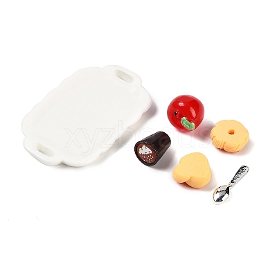 Resin Miniature Breakfast Set Ornaments DIY-H174-01J-1