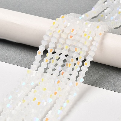 Imitation Jade Electroplate Glass Beads Strands EGLA-A039-J4mm-L06-1