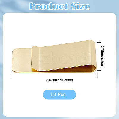 10Pcs Stainless Steel Money Clips AJEW-CP0008-90G-1