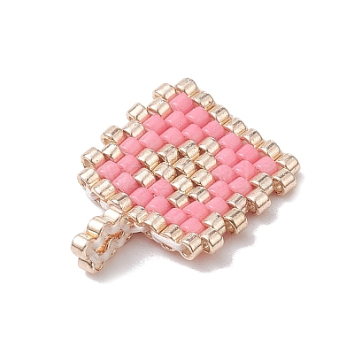 2Pcs Handmade MIYUKI Round Rocailles Seed Loom Pattern PALLOY-MZ00186-03-1