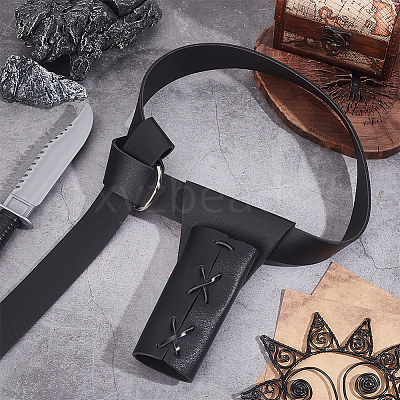Men's PU Leather Belt Sword Dagger Frog Case DIY-WH0430-219A-1