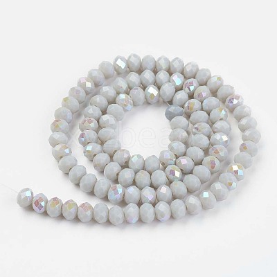 Electroplate Opaque Solid Color Glass Beads Strands EGLA-A034-P1mm-L16-1