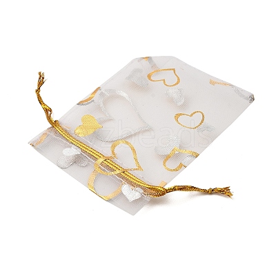 Heart Printed Organza Bags OP-R022-7x9-11-1
