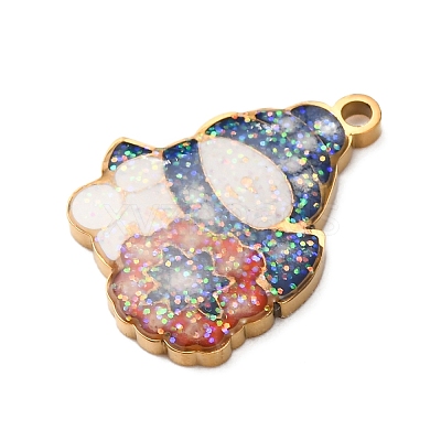 Christmas 304 Stainless Steel Enamel Pendants STAS-B112-02G-03-1
