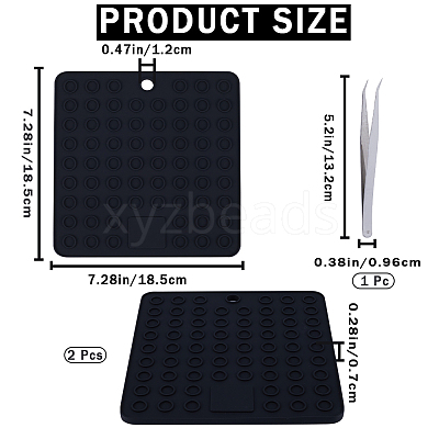 2Pcs Square Silicone Hot Mats for Hot Dishes AJEW-GF0008-26D-1