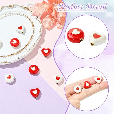 8Pcs 4 Styles Brass Enamel Beads KK-CJ0002-93-1