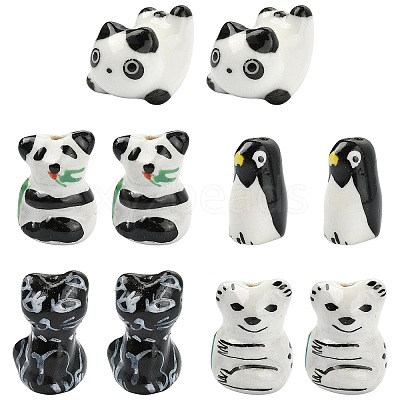 10Pcs 5 Styles Handmade Porcelain Beads PORC-CJ0001-41-1