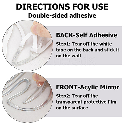 Leaf Acrylic Mirror Wall Stickers OACR-WH0032-06A-1
