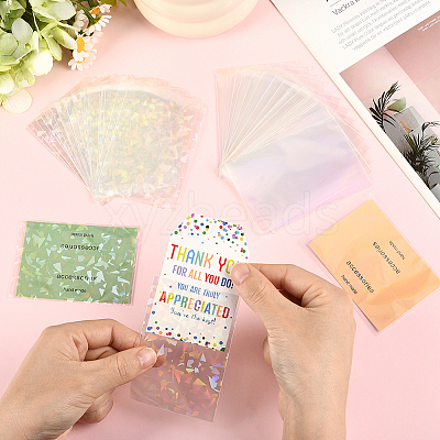2 Bags 2 Styles Rectangle Laser Transparent Plastic Packaging Bags ABAG-SP0001-46A-1